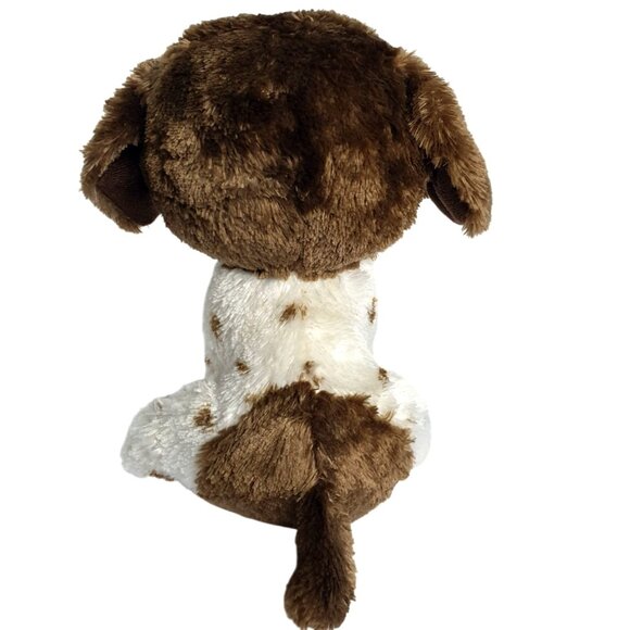 Ty Beanie Boos MUDDLES White Brown Spotted 5.5" Plush Dog Big Blue Glittered Eye - Picture 3 of 5